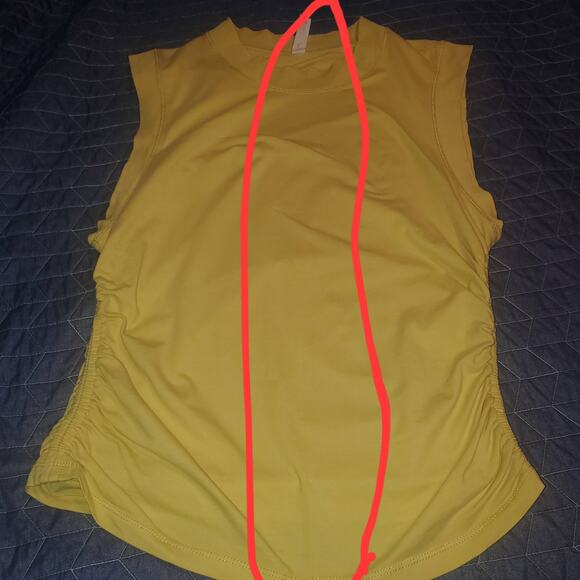 Daily Practice by Anthropologie Size L Ruched Mock-Neck Chartreuse Tank Stretch - Picture 2 of 9